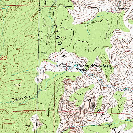 Topographic Map of Horse Mountain Tank, NM