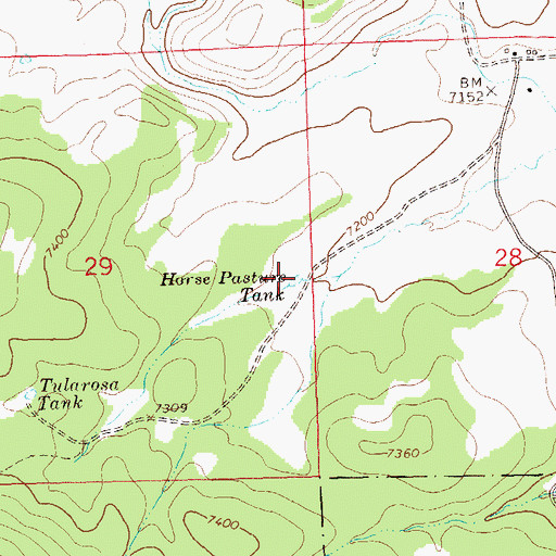 Topographic Map of Horse Pasture Tank, NM