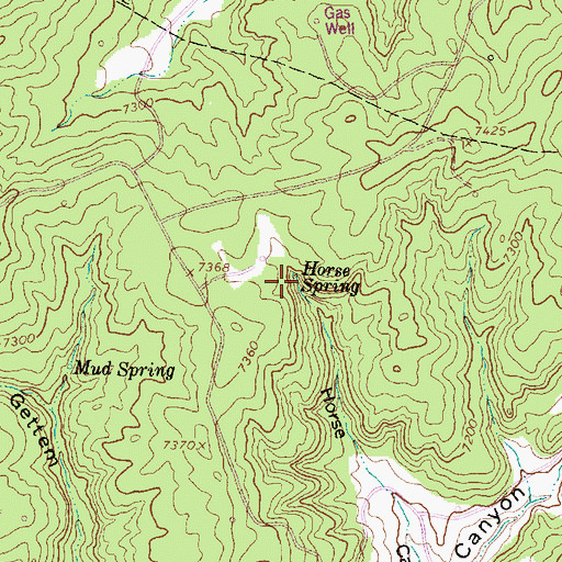 Topographic Map of Horse Spring, NM