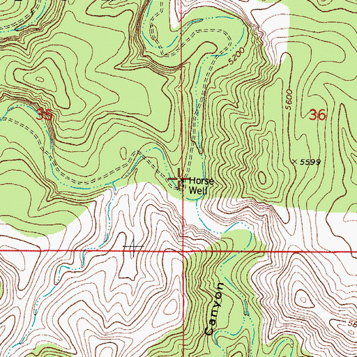 Topographic Map of Horse Well, NM