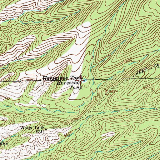 Topographic Map of Horseshoe Tank, NM