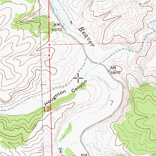 Topographic Map of Houghton Canyon, NM
