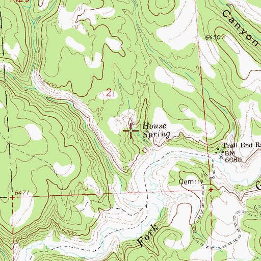 Topographic Map of House Spring, NM