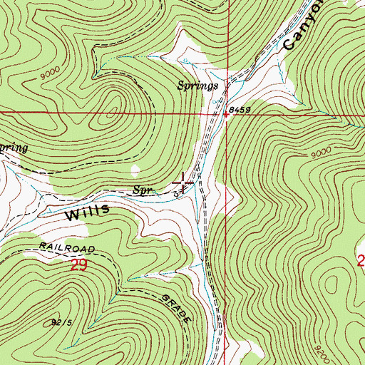 Topographic Map of Hubbell Canyon, NM
