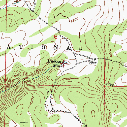 Topographic Map of Huckbay Tank, NM