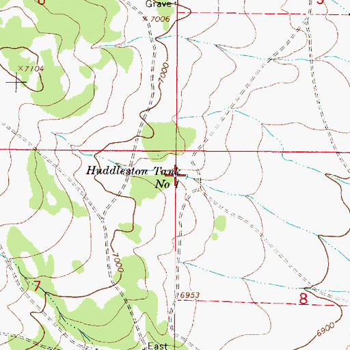 Topographic Map of Huddleston Tank Number 1, NM
