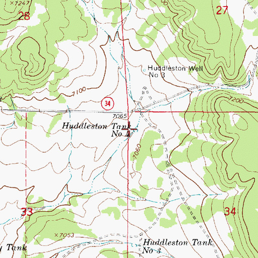 Topographic Map of Huddleston Tank Number 4, NM