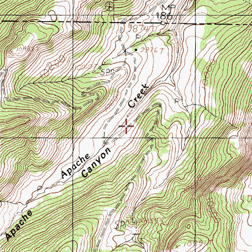 Topographic Map of Huffaker Cabin, NM