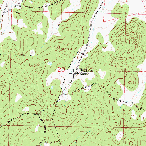 Topographic Map of Huffman Ranch, NM