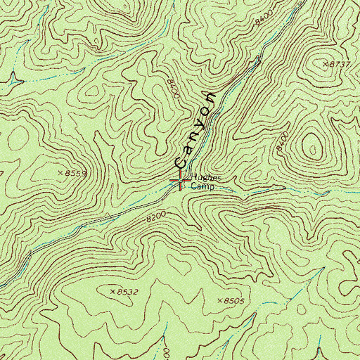 Topographic Map of Hughes Campground, NM