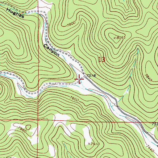 Topographic Map of Hughes Canyon, NM