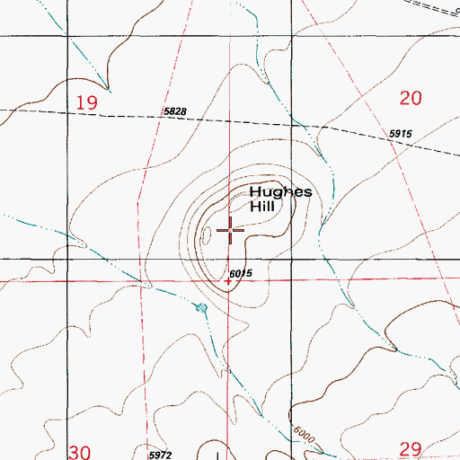 Topographic Map of Hughes Hill, NM