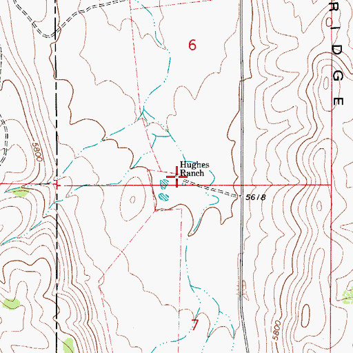 Topographic Map of Hughes Ranch, NM