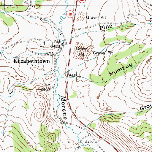 Topographic Map of Humbug Gulch, NM