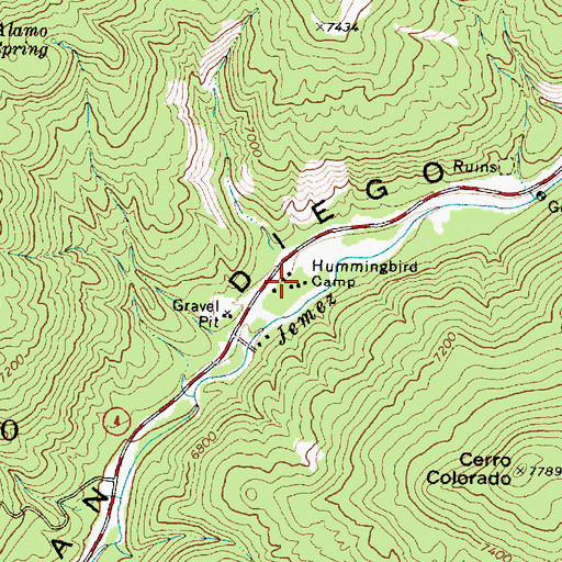 Topographic Map of Hummingbird Camp, NM