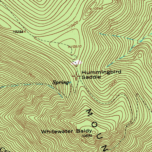 Topographic Map of Hummingbird Saddle, NM
