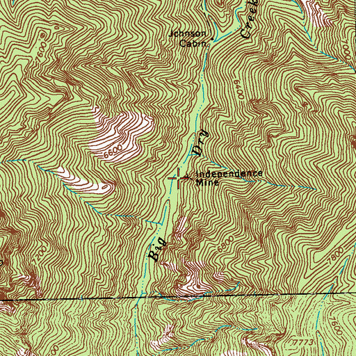 Topographic Map of Independence Mine, NM