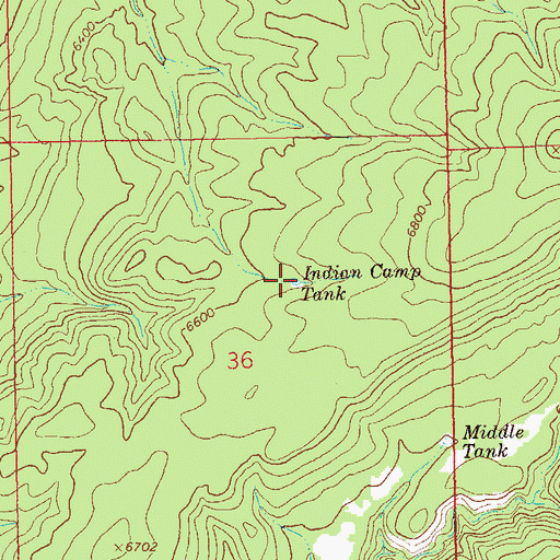 Topographic Map of Indian Camp Tank, NM