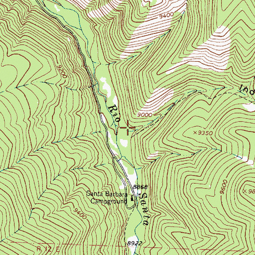 Topographic Map of Indian Canyon, NM