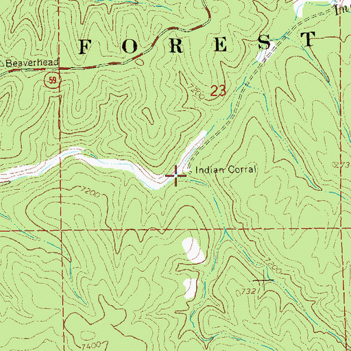Topographic Map of Indian Corral, NM