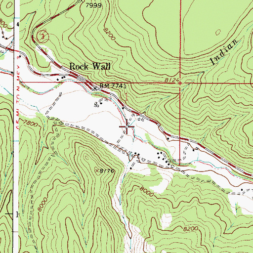 Topographic Map of Indian Creek, NM