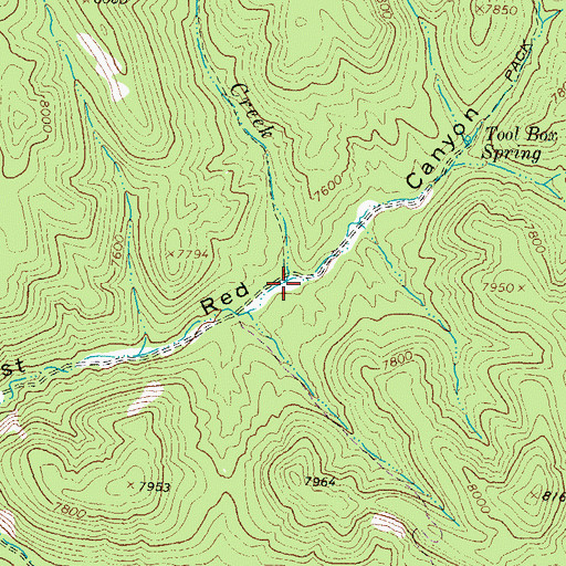 Topographic Map of Indian Creek, NM