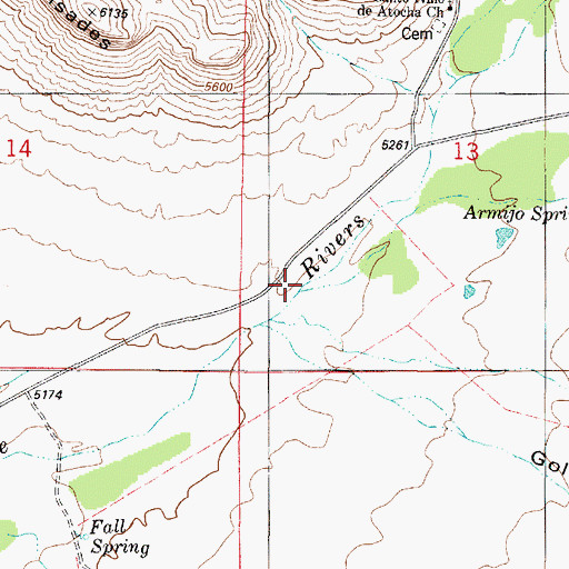 Topographic Map of Indian Creek, NM