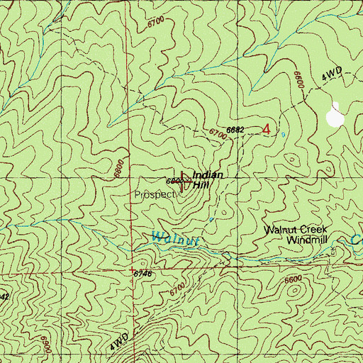 Topographic Map of Indian Hill, NM