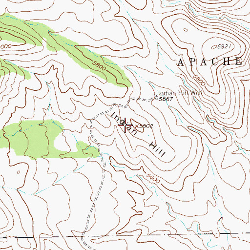 Topographic Map of Indian Hill, NM