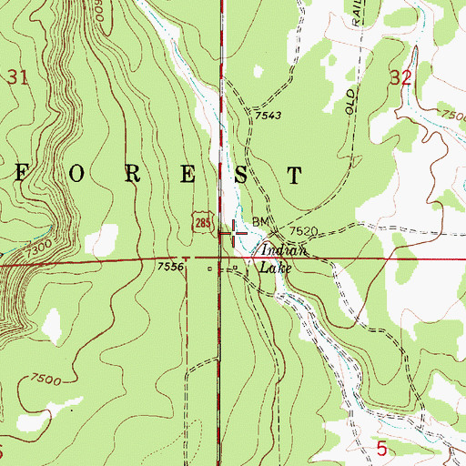 Topographic Map of Indian Lake, NM