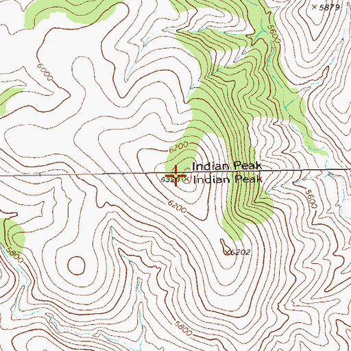Topographic Map of Indian Peak, NM