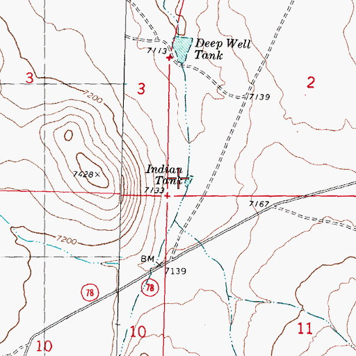 Topographic Map of Indian Tank, NM
