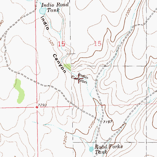 Topographic Map of Indio Canyon, NM