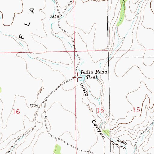 Topographic Map of Indio Road Tank, NM