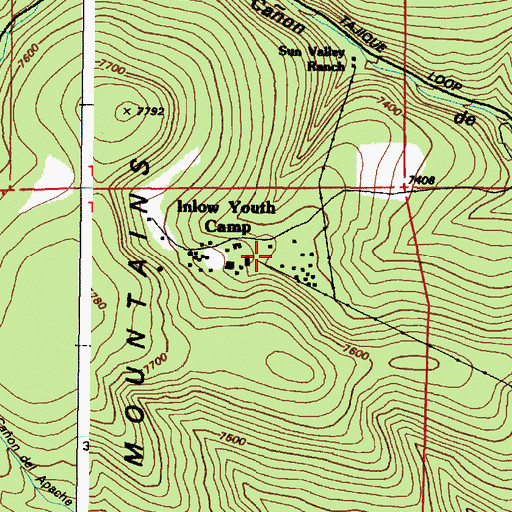 Topographic Map of Inlow Youth Camp, NM