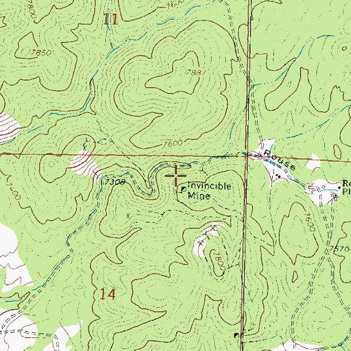 Topographic Map of Invincible Mine, NM