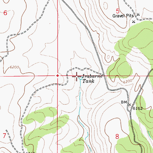 Topographic Map of Irabarne Tank, NM