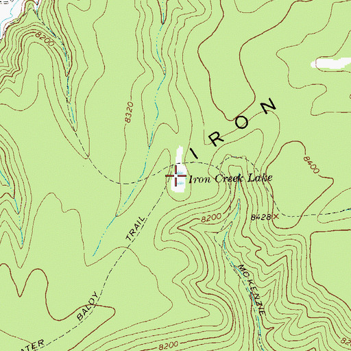 Topographic Map of Iron Creek Lake, NM