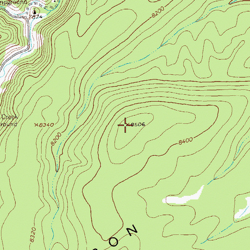 Topographic Map of Iron Creek Mesa, NM