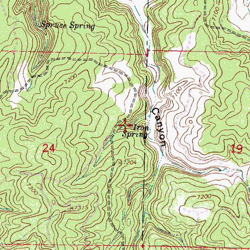 Topographic Map of Iron Spring, NM
