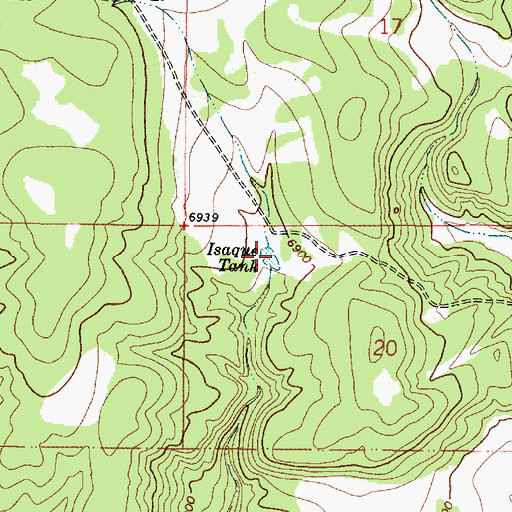 Topographic Map of Isaque Tank, NM