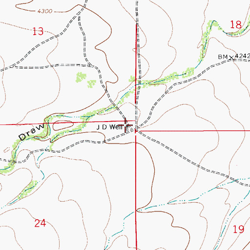 Topographic Map of J D Well, NM