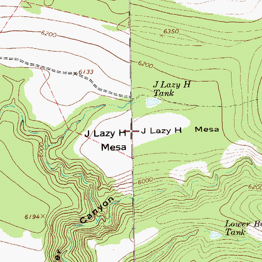 Topographic Map of J Lazy H Mesa, NM