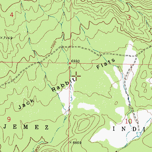 Topographic Map of Jack Rabbit Flats, NM