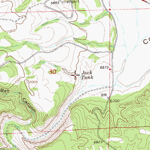 Topographic Map of Jack Tank, NM