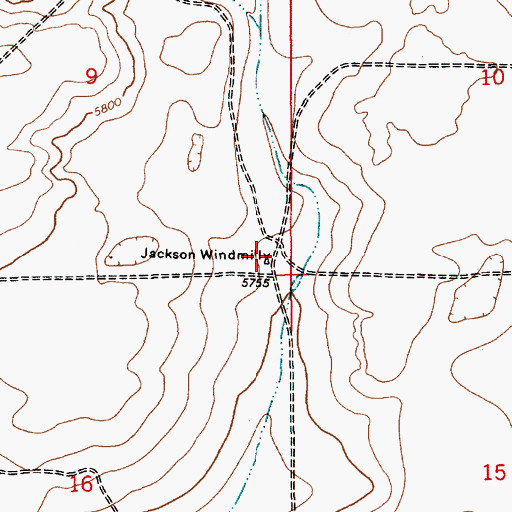 Topographic Map of Jackson Windmill, NM