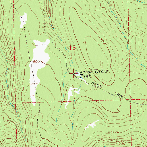 Topographic Map of Jacob Draw Tank, NM