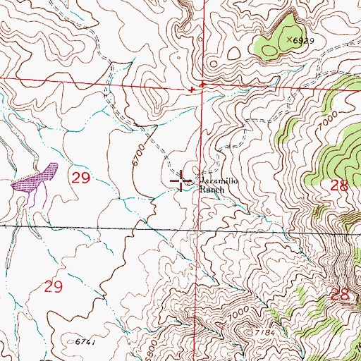 Topographic Map of Jaramillo Ranch, NM