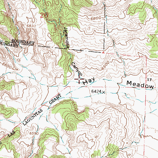 Topographic Map of Jaramosa Canyon, NM