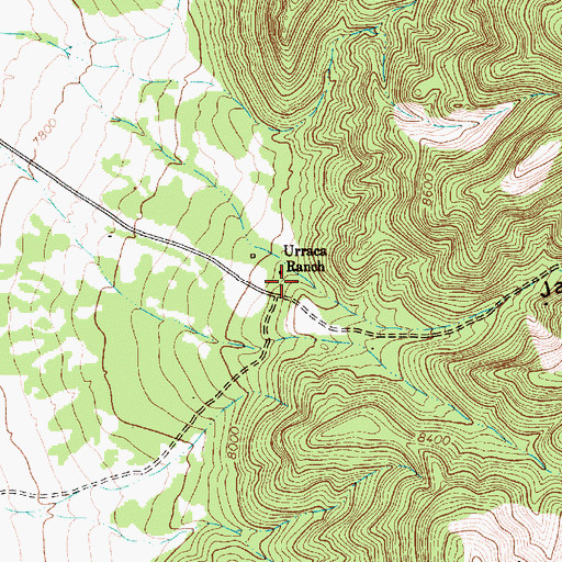 Topographic Map of Jaroso Canyon, NM